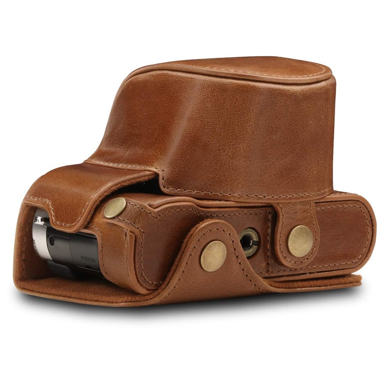 MegaGear MG1606 Ever Ready Genuine Leather Camera Case Compatible with Leica D-Lux 7 - Brown, One Size - Image 2